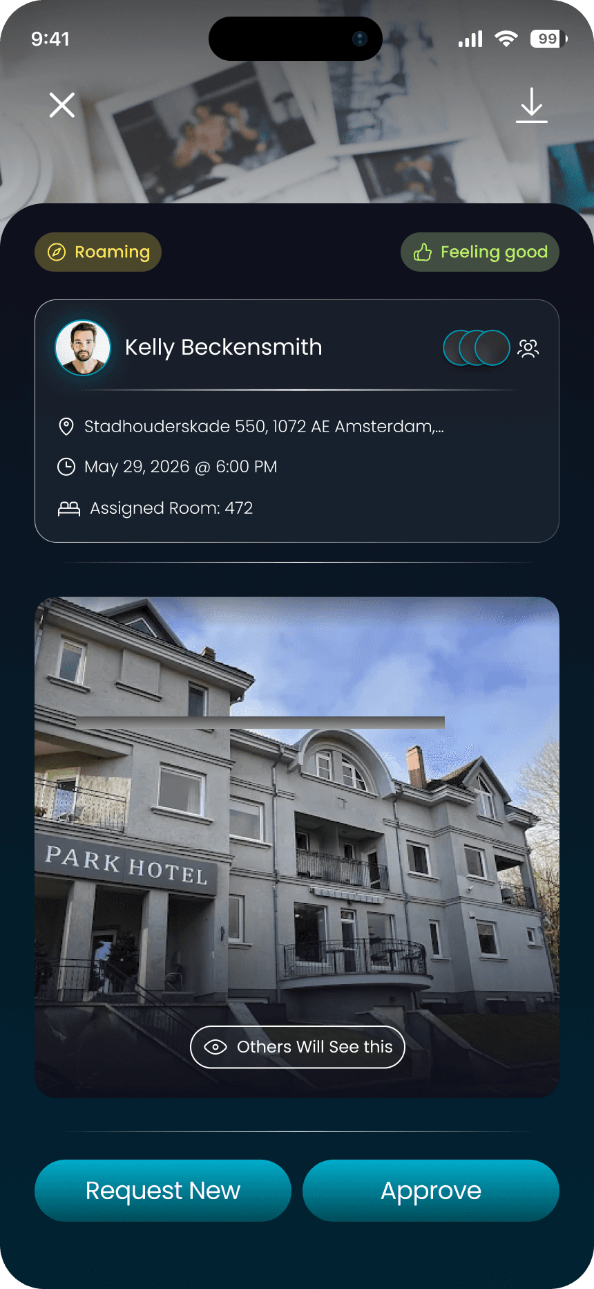 Photo check-in and trip journal
