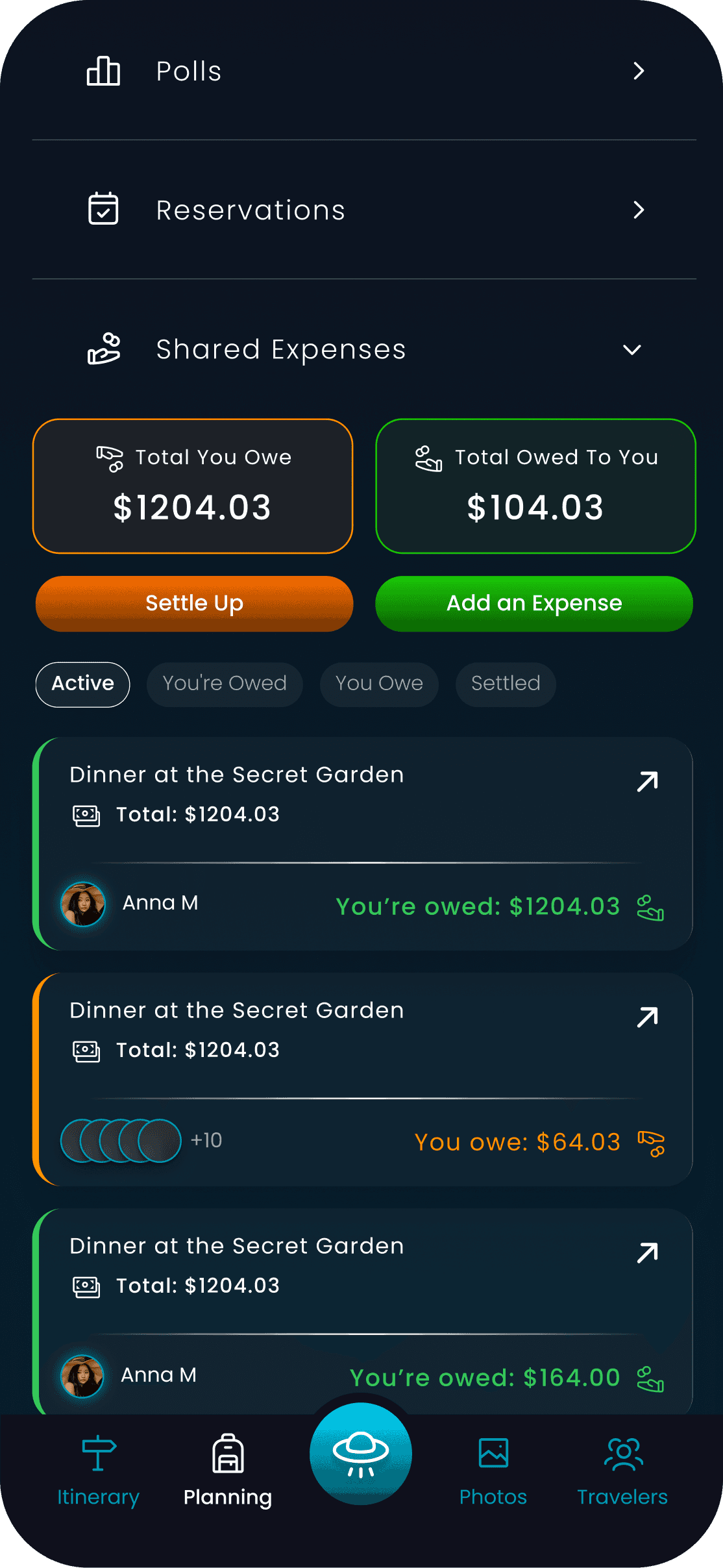 Planning and expense sharing in Roamii