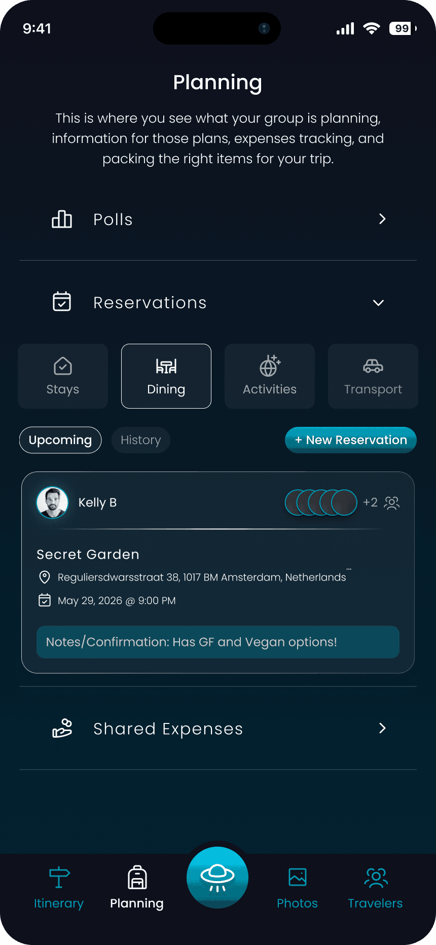 Trip reservations